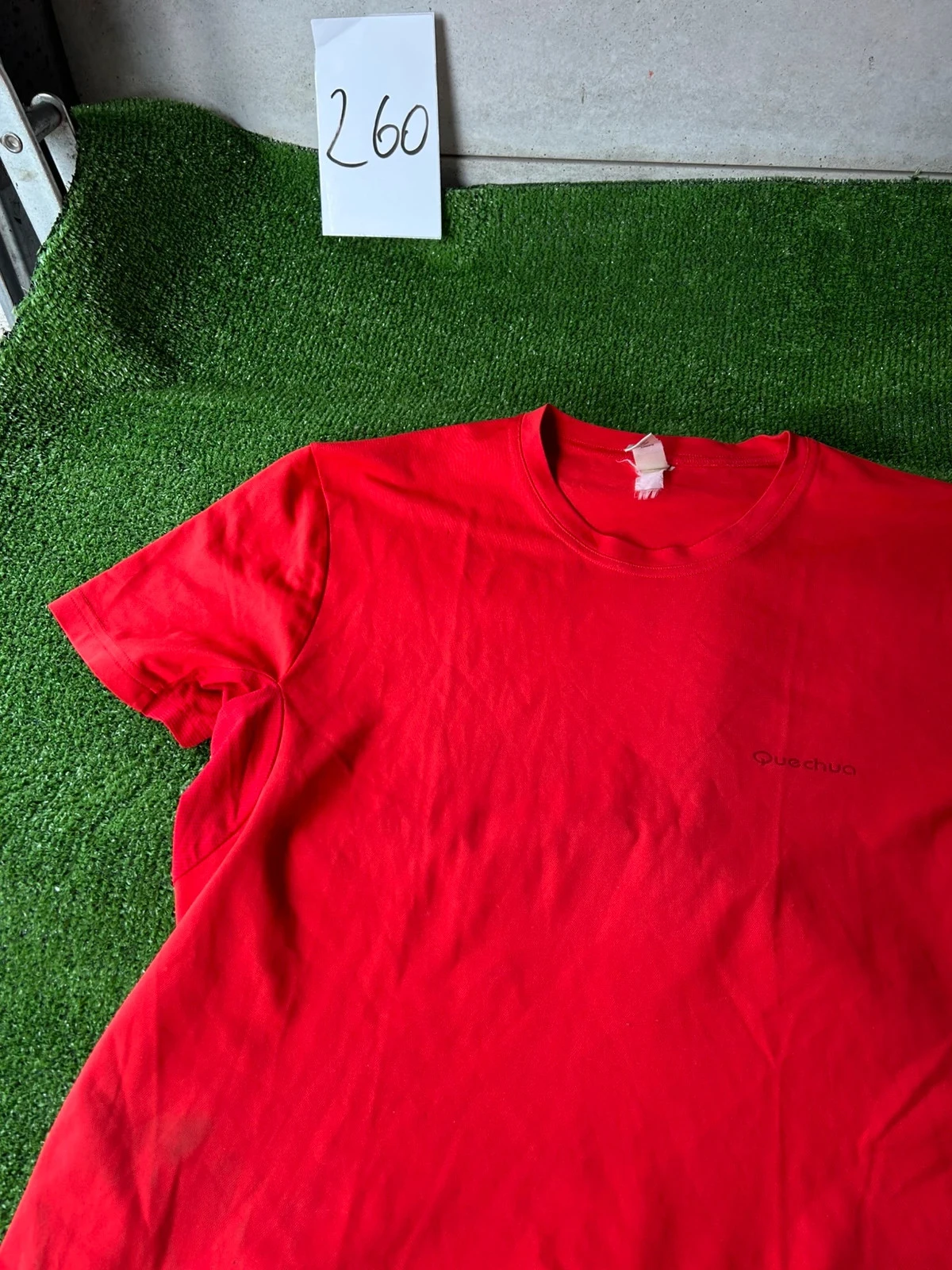 Red plain Quechua jersey t-shirt size xl – photo 3